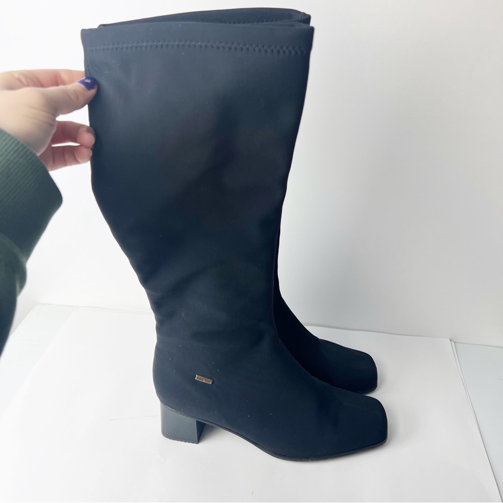 Goretex knee high heeled boots